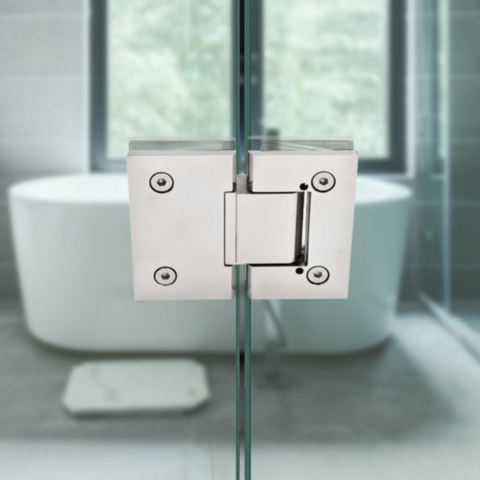 Charnières de porte en verre à amortisseur à 135 degrés en acier inoxydable moulé robuste de haute qualité, nouveau style, pinces de porte en verre
