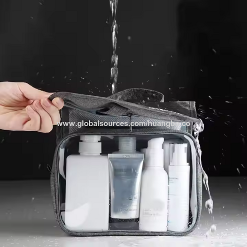 Tas Kosmetik Travel Anti Air Kapasitas Besar Desain Gantung, Tas Perlengkapan Mandi Penyimpanan Poliester Portabel Tas Makeup Wanita Grosir