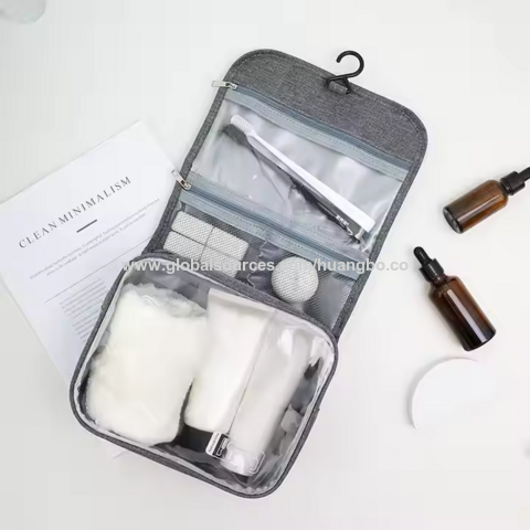 Tas Kosmetik Travel Anti Air Kapasitas Besar Desain Gantung, Tas Perlengkapan Mandi Penyimpanan Poliester Portabel Tas Makeup Wanita Grosir