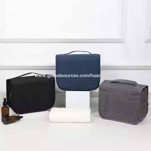 Tas Kosmetik Travel Anti Air Kapasitas Besar Desain Gantung, Tas Perlengkapan Mandi Penyimpanan Poliester Portabel Tas Makeup Wanita Grosir