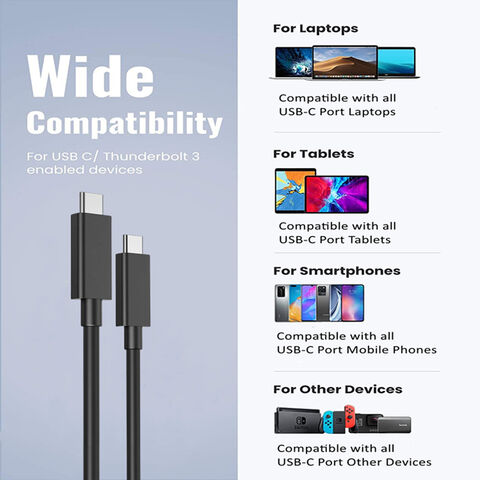 Cable de Datos USB Tipo C OEM, 0.3M/0.5M, Corto, 3.2 Gen2, 20Gbps, 4K 60Hz, 240W 5A para Discos Duros de Alta Velocidad