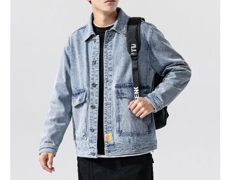 Veste En Jean Délavé Pour Homme | Style Blouson Camionneur Vintage, Coupe Classique - Taille Du M Au 4XL, Hiver - 7