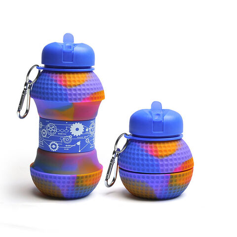 Bouteille d'eau de golf en silicone écologique, pliable et incassable pour les voyages - Idéal pour les grossistes