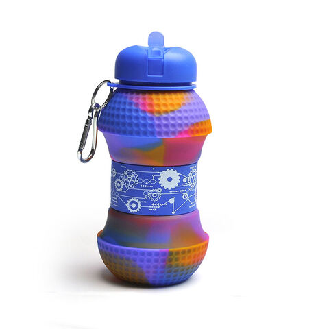 Bouteille d'eau de golf en silicone écologique, pliable et incassable pour les voyages - Idéal pour les grossistes