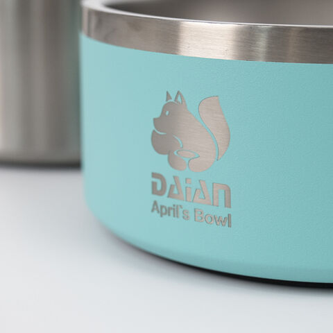 Bol pour Chien Personnalisé avec Logo, Idéal pour les Voyages en Plein Air, Facile à Transporter, Grande Capacité, Antidérapant, Acier Inoxydable à Double Paroi, 18oz 32oz 64oz