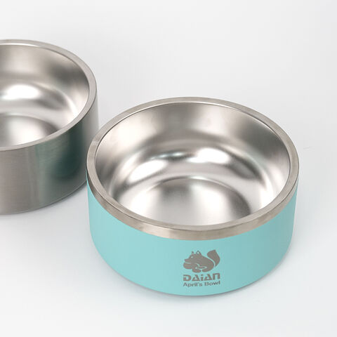 Bol pour Chien Personnalisé avec Logo, Idéal pour les Voyages en Plein Air, Facile à Transporter, Grande Capacité, Antidérapant, Acier Inoxydable à Double Paroi, 18oz 32oz 64oz