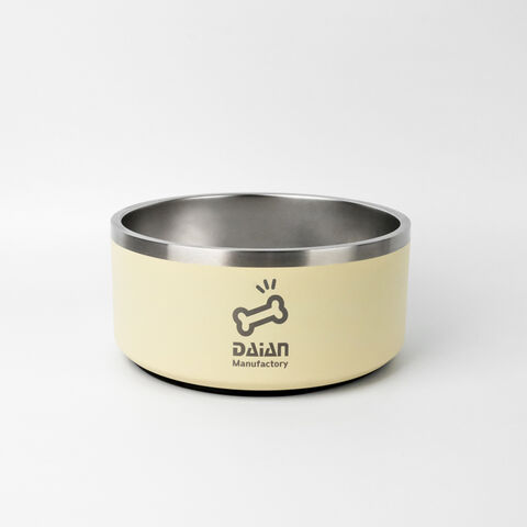 Bol pour Chien Personnalisé avec Logo, Idéal pour les Voyages en Plein Air, Facile à Transporter, Grande Capacité, Antidérapant, Acier Inoxydable à Double Paroi, 18oz 32oz 64oz