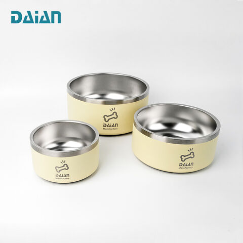 Bol pour Chien Personnalisé avec Logo, Idéal pour les Voyages en Plein Air, Facile à Transporter, Grande Capacité, Antidérapant, Acier Inoxydable à Double Paroi, 18oz 32oz 64oz