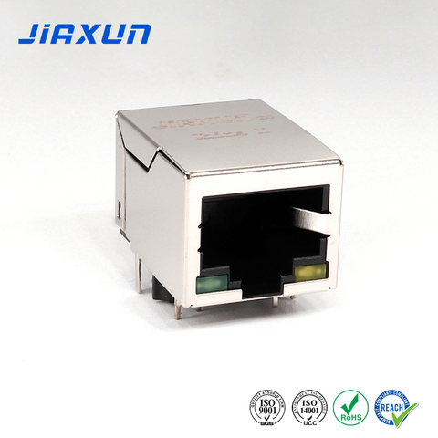 1xN 2xN Conector Magjack Hembra de Puerto Ethernet RJ45 de Alta Velocidad, Montaje Vertical SMT de Perfil Bajo 10p8c 8p8c para PCB