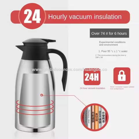 Garrafa Térmica de Aço Inoxidável 304 de Grande Capacidade com Dispensador de Pressão para Água Quente, Uso Doméstico e Estudantil - Venda por Atacado