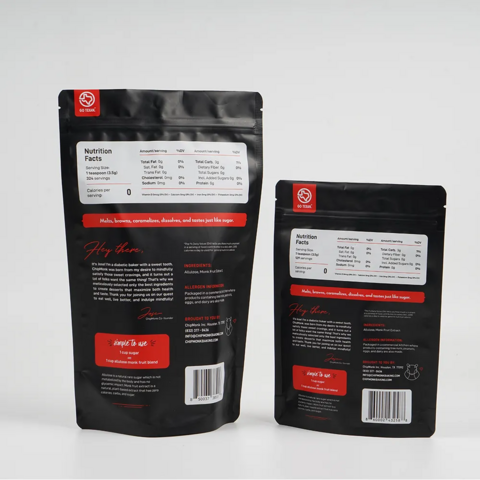 Tas Kemasan Makanan Kunci Zipper yang Dapat Ditutup Kembali, Tas Berdiri Bubuk Protein dengan Pencetakan Digital