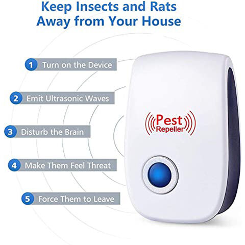 Repelentes Ultrassônicos de Pragas Eletrônicos Plug-in Sonic Repellent Controle de Pragas para Insetos