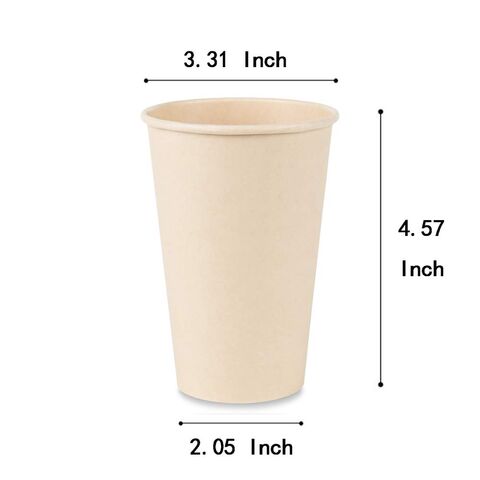 Einwegbecher für Heißgetränke, Kaffee, Tee, hellbraunes Papier, Bambusfaser