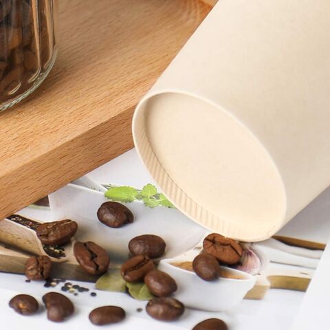 Einwegbecher für Heißgetränke, Kaffee, Tee, hellbraunes Papier, Bambusfaser