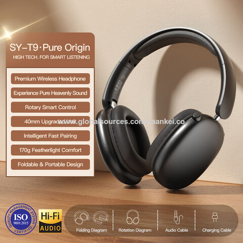 Fone de ouvido Bluetooth sem fio over-ear de alta demanda com fone de ouvido com controle de volume para computador/celular