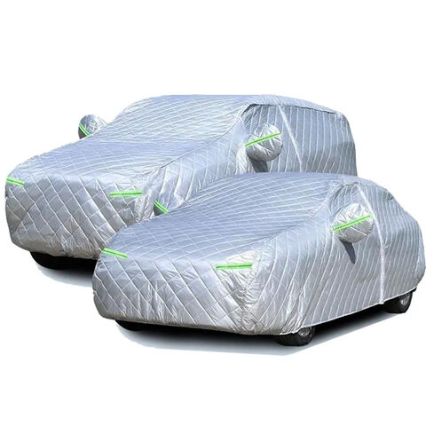 Sarung Mobil Tahan Air OEM dengan Resleting, Pelindung UV Segala Cuaca, Hitam Perak, Sarung Mobil SUV 210D 190T