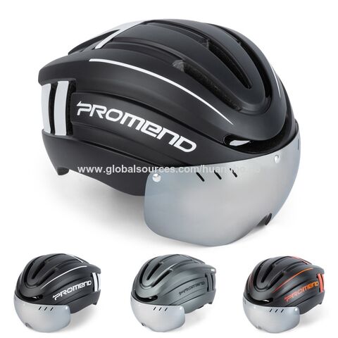 PROMEND Casco magnético con gafas H15, carga USB, equipo de ciclismo de montaña