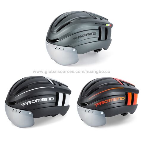 PROMEND Casco magnético con gafas H15, carga USB, equipo de ciclismo de montaña