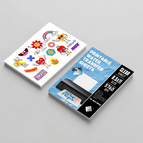 Papel de Transferência de Calor Personalizado, Venda Quente, Base Deslizante Fanyi, Papel de Transferência de Decalque de Água para Jato de Tinta Branco