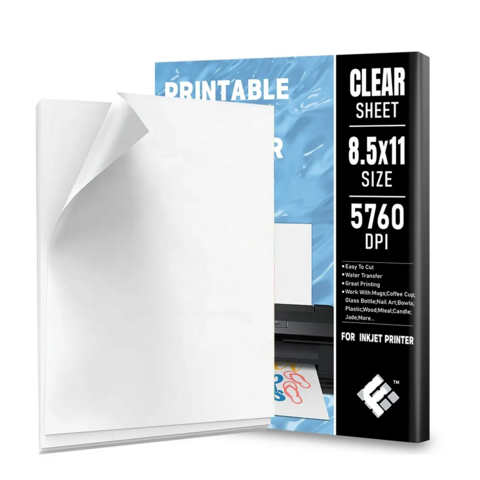 Papel de Transferência de Calor Personalizado, Venda Quente, Base Deslizante Fanyi, Papel de Transferência de Decalque de Água para Jato de Tinta Branco