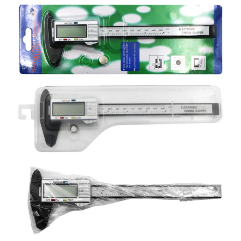 Calibrador Vernier Digital Electrónico de Plástico de Alta Resistencia 0-150mm para Medición de Diámetro Interior y Exterior
