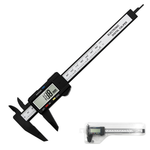 Calibrador Vernier Digital Electrónico de Plástico de Alta Resistencia 0-150mm para Medición de Diámetro Interior y Exterior