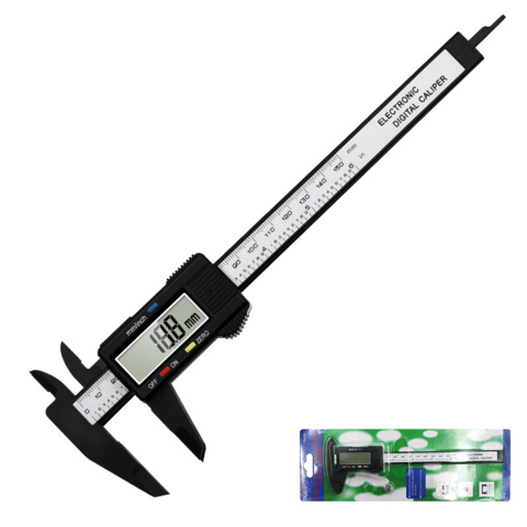 Calibrador Vernier Digital Electrónico de Plástico de Alta Resistencia 0-150mm para Medición de Diámetro Interior y Exterior