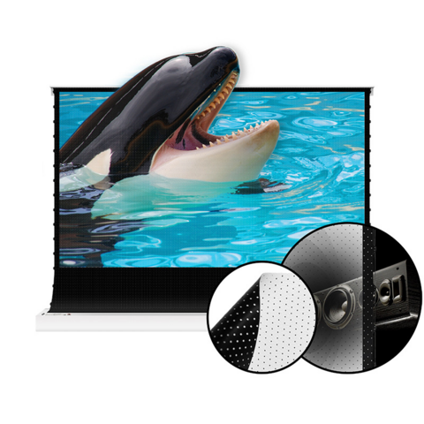 Écrans de projection, Écran de projection électrique au sol anti-lumière pour home cinéma laser 4K