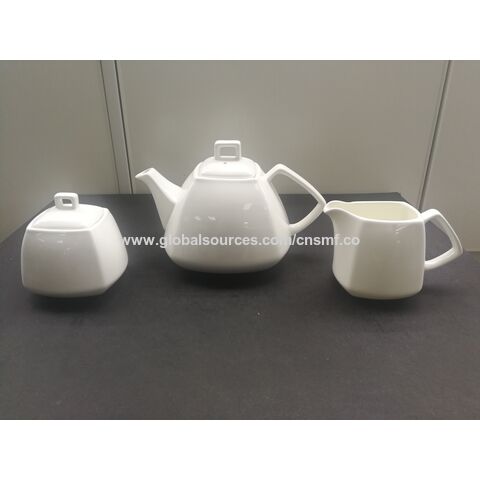 Juego de Tazas de Café y Té de Porcelana Fina SMF con Decoración de Borde Dorado, Vajilla para el Hogar y Restaurante con Plato