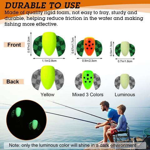 Bóias de Pesca Ovais Verde Fluorescente Cor Misturada Giratório Snell Pompano Rigs