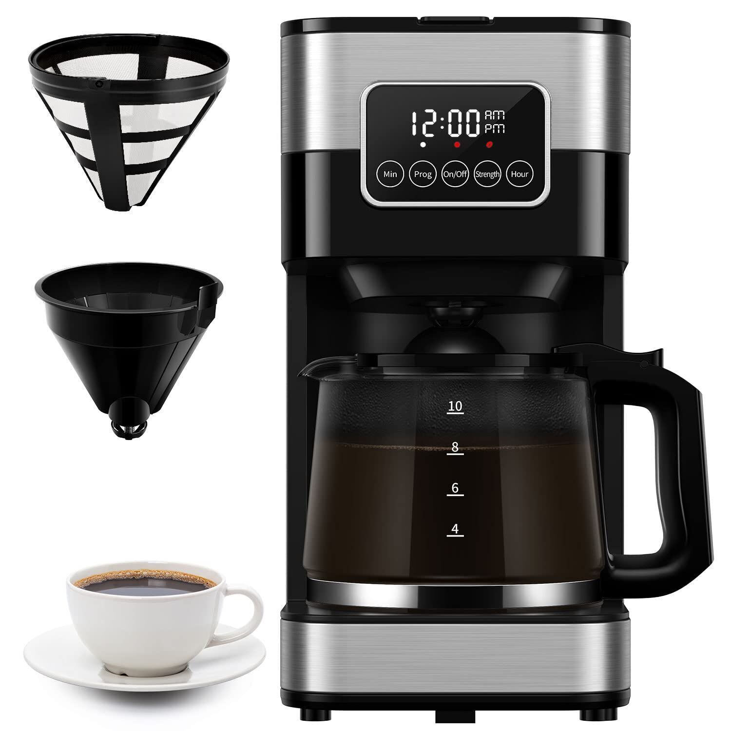 Great Quality Touch Screen Stainless Steel Programmable Drip Coffee ...
