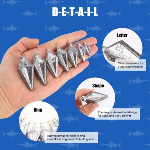 Kit de Pesas de Pesca al por Mayor, 50 Piezas, Estilo Bala de Plomo - Los Más Vendidos en Amazon