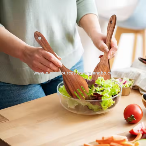 Conjuntos de utensílios de cozinha de madeira de acácia natural baratos e personalizados por atacado: colheres e espátulas com fenda para utensílios de cozinha