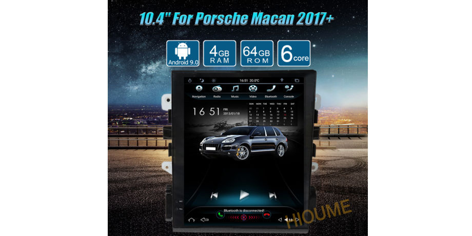 10.4'' 6-Core Android 9.0 Verticial Screen Car Radio Navigation for Porsche-Macan 2015 2016 2017 supplier
