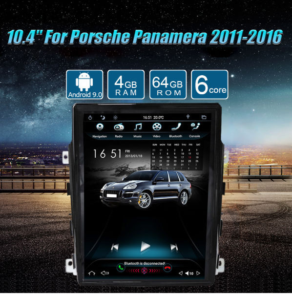 10.4'' 6-Core Android 9.0 Verticial Screen Car Radio Navigation for Porsche-Panamera 2011-2016 supplier