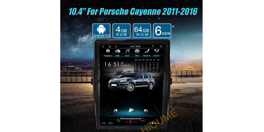 10.4'' 6-Core Android 9.0 Verticial Screen Car Radio Navigation for Porsche-Cayenne 2011-2016 supplier