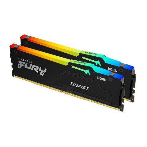 Kingston Fury Beast RGB 64GB (2x32GB) 6000MT/s DDR5 CL30 Desktop Memory AMD Expo | Plug N Play Kit of 2 KF560C30BBEAK2-64 ram