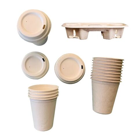 Gobelets Biodégradables en Bagasse – Écologiques, Compostables, en Canne à Sucre pour Boissons Chaudes & Froides – Gobelets Jetables Durables pour B2B