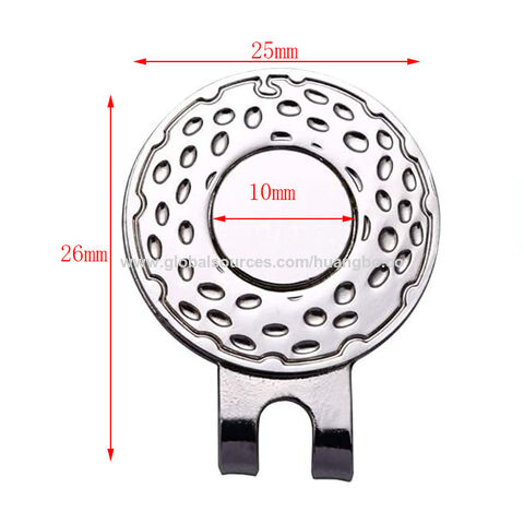 Clip de casquette de golf, marqueur de balle magnétique en fer, pièce ronde argentée de 25 mm