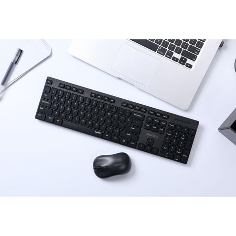 Combo de teclado e mouse sem fio de membrana 2.4G RF exclusivo de fábrica, barato, para escritório/negócios, para computador/PC