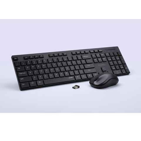 Combo de teclado e mouse sem fio de membrana 2.4G RF exclusivo de fábrica, barato, para escritório/negócios, para computador/PC
