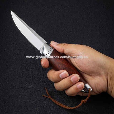 Faca de caça portátil, autodefesa, alta dureza para exterior, faca reta especial de sobrevivência, pequena faca reta