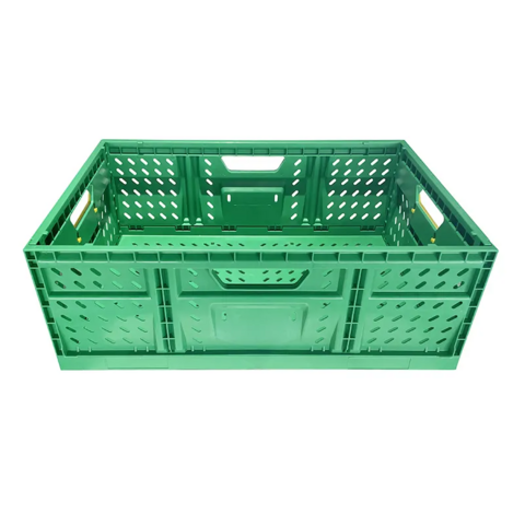 Cesta de Almacenamiento Plegable de Plástico Ventilada para Frutas y Verduras - Contenedores Apilables para Logística y Distribución