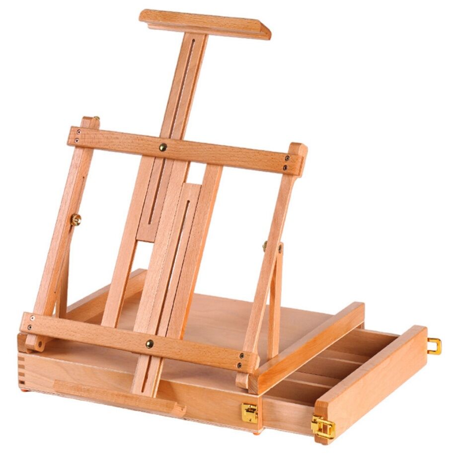 Adjustable Solid Beech Wood Tabletop Easel & Sketch Box Artist Easel ...