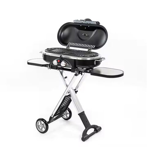 Parrillas de Gas Plegables para Camping y Barbacoa al Aire Libre, Tipo Maleta, Equipo de Cocina Negro para Camping