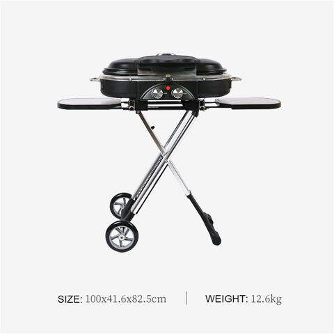 Parrillas de Gas Plegables para Camping y Barbacoa al Aire Libre, Tipo Maleta, Equipo de Cocina Negro para Camping