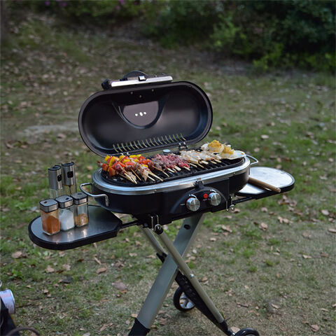 Parrillas de Gas Plegables para Camping y Barbacoa al Aire Libre, Tipo Maleta, Equipo de Cocina Negro para Camping