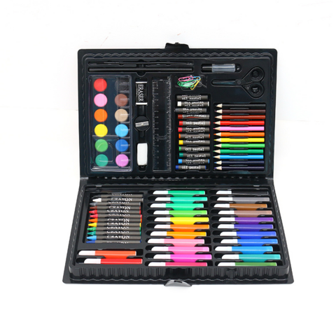 Caja de Arte para Dibujo de 180 Piezas con Pasteles al Óleo, Crayones, Lápices de Colores y Caballete de Doble Cara para Niños - Kit de Arte Profesional