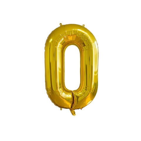 Ballons Chiffres Or Grand Format Hélium en Aluminium Mylar 81 cm pour Décorations de Fête en gros