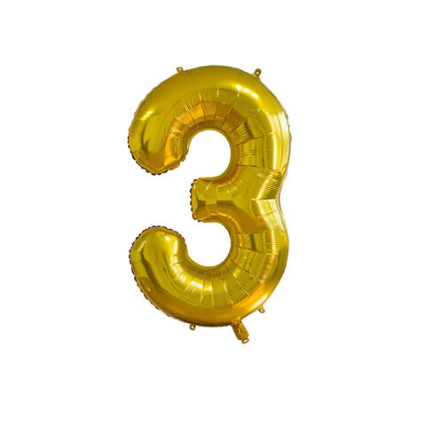 Ballons Chiffres Or Grand Format Hélium en Aluminium Mylar 81 cm pour Décorations de Fête en gros
